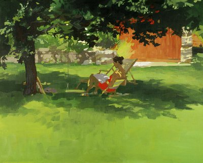 Olvasó (akril vászonra) alkotó: Daniel Cacouault