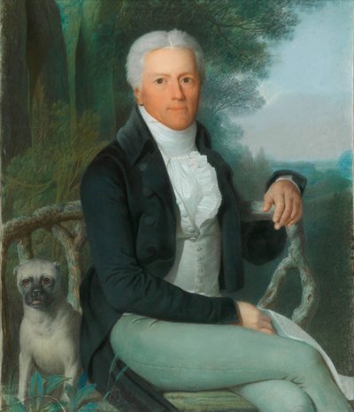 Karl August von Hardenberg gróf portréja 1750-1822 vidéki birtoka parkjában..., c1810 alkotó: Daniel Caffe