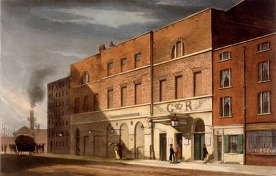 East London Theatre, korábban "The Lyceum", 1826 alkotó: Daniel Havell