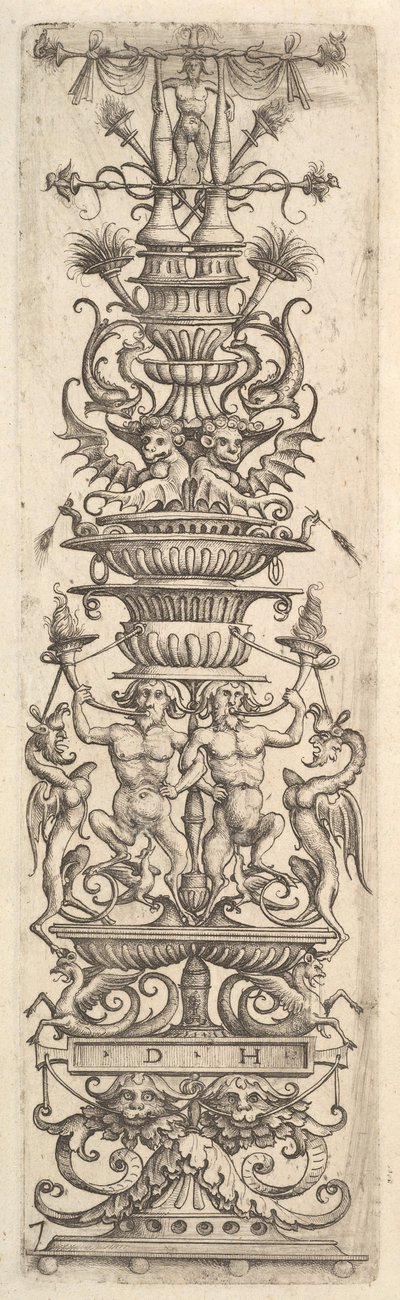 Kandeláber groteszk, kb. 1485-1536. alkotó: Daniel Hopfer