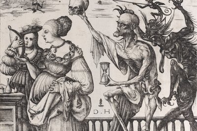 A Halál és az ördög meglep két nőt, kb. 1515. alkotó: Daniel Hopfer