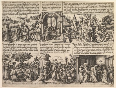 Különböző jelenetek az evangéliumokból és az Acta Apostolorumból, kb. 1530. alkotó: Daniel Hopfer