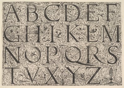 római főváros ábécé, kb. 1520. alkotó: Daniel Hopfer