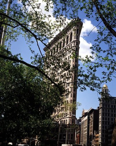 Kilátás az 1902-ben elkészült Flatiron épületre alkotó: Daniel Hudson Burnham