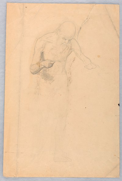 Rajz, Álló szakállas férfi, 1852 alkotó: Daniel Huntington