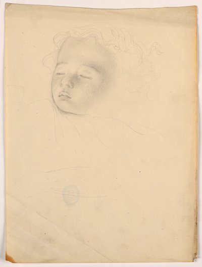 Rajz, alvó gyermek, 1840-45 alkotó: Daniel Huntington