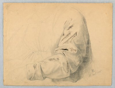 Rajz, Drapéria tanulmány a mellrészről, 1845. december 1. alkotó: Daniel Huntington