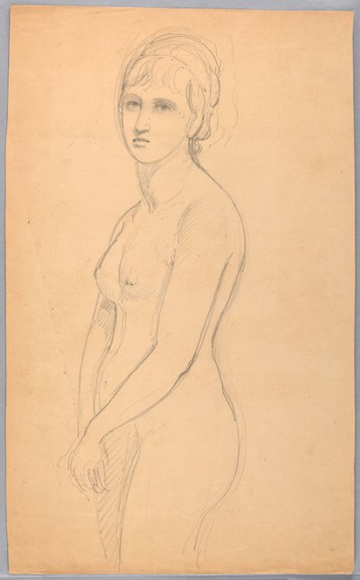 Rajz, Álló női akt, 1860-70 alkotó: Daniel Huntington