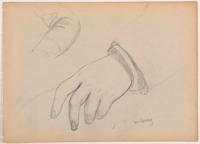 Rajz, George D. Seney, Kéz és kar tanulmány; hátoldal: Bal láb, 1881 alkotó: Daniel Huntington