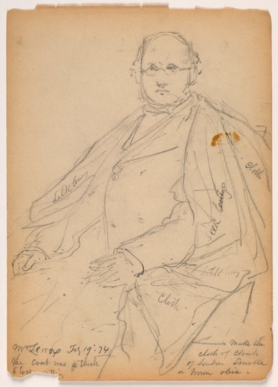 Rajz, James Lenox ülve, 1874. február 19. alkotó: Daniel Huntington