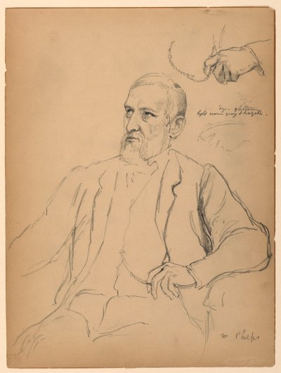 Rajz, John Jay Phelps ülő helyzetben, S, 1863 alkotó: Daniel Huntington