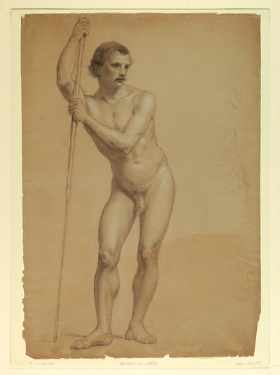 Rajz, Álló férfiakt, két S, 1866 alkotó: Daniel Huntington