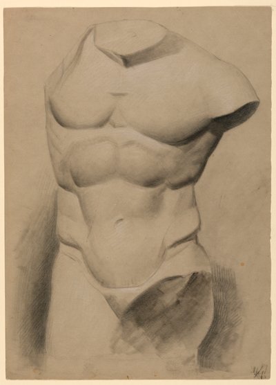 Rajz, Férfi torzó gipszből, 1840 alkotó: Daniel Huntington