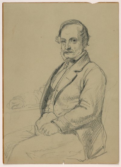 Rajz, ülő férfi, 1860 körül alkotó: Daniel Huntington