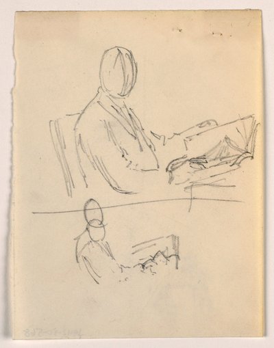 Rajz, Ülő férfi könyvvel, 1879-86 alkotó: Daniel Huntington