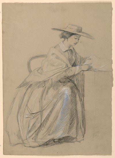 Rajz, Mrs. Sheppard Gandy ülő helyzetben, 1859 alkotó: Daniel Huntington