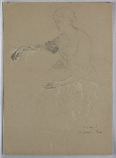 Rajz, Mrs. William Wright és gyermeke, 1857 alkotó: Daniel Huntington