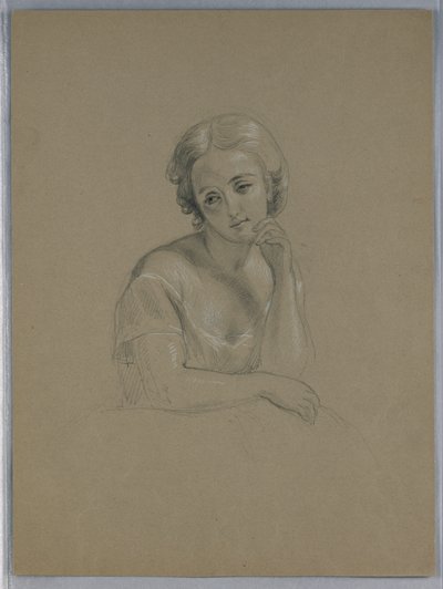 Rajz, Lehetséges tanulmány a "Marth"-hoz, 1860 alkotó: Daniel Huntington