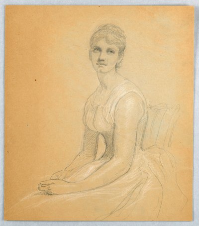 Rajz, Vázlat egy nő portréjához, 1881 alkotó: Daniel Huntington