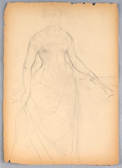 Rajz, Vázlat Bella Worsham portréjához, 1878 alkotó: Daniel Huntington
