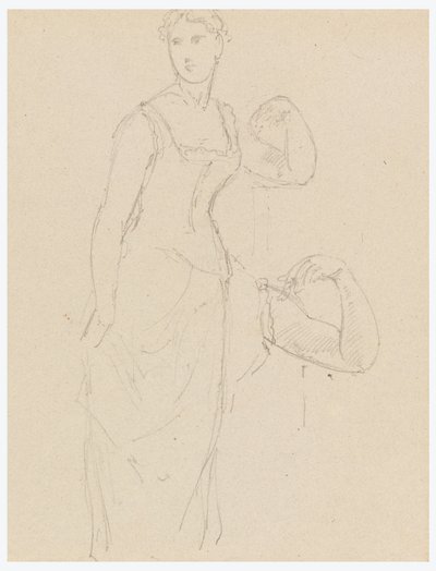 Rajz, Vázlat Bella Worsham portréjához, 1878 alkotó: Daniel Huntington