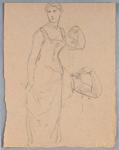 Rajz, Vázlat Bella Worsham portréjához, 1878 alkotó: Daniel Huntington