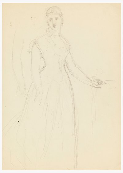 Rajz, Vázlat Bella Worsham portréjához, 1878 alkotó: Daniel Huntington