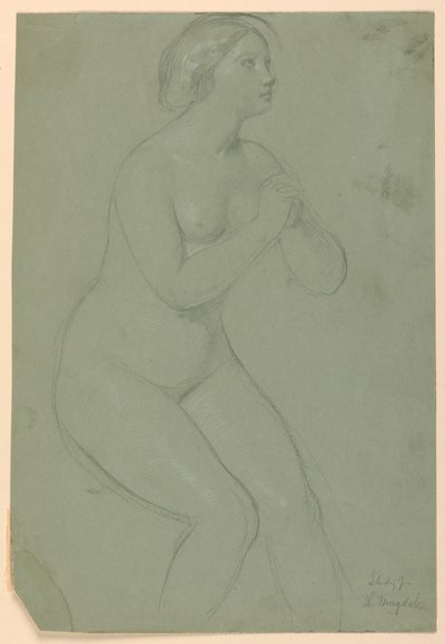 Rajz, Tanulmány "A Magdalenához", F, 1852 alkotó: Daniel Huntington