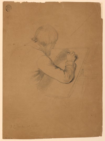 Rajz, Tanulmány a "Betegek áldozásához", 1844-45 alkotó: Daniel Huntington