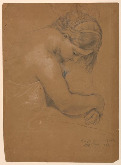 Rajz, Tanulmány a "Betegek áldozásához", 1845 alkotó: Daniel Huntington
