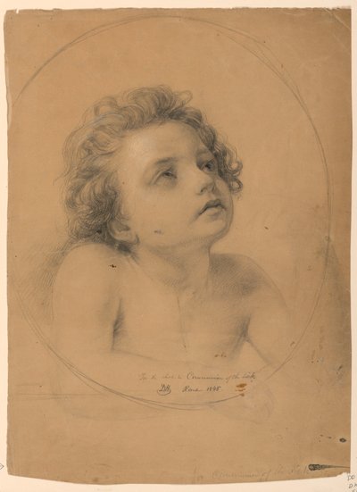 Rajz, Tanulmány a "Betegek áldozásához", 1845 alkotó: Daniel Huntington