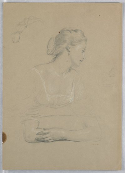 Rajz, tanulmány a "Martha Washington fogadásához", 1860 alkotó: Daniel Huntington