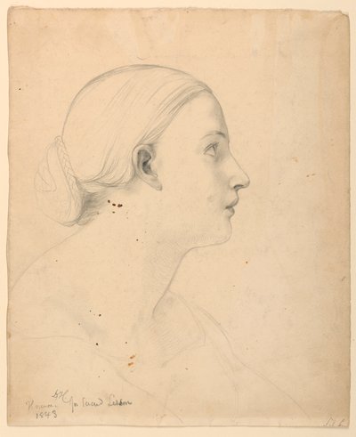Rajz, tanulmány a "Szent leckéhez", 1843 alkotó: Daniel Huntington