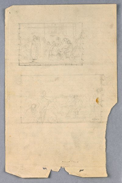 Rajz, tanulmány a "Tudományos csoporthoz", 1858 alkotó: Daniel Huntington