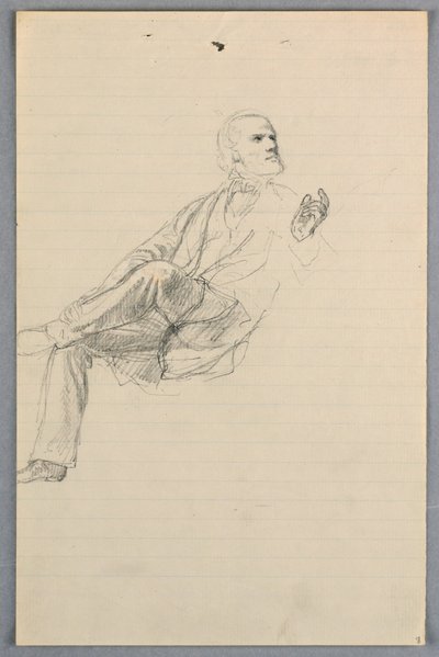 Rajz, tanulmány a "Tudományos csoporthoz", 1858 alkotó: Daniel Huntington