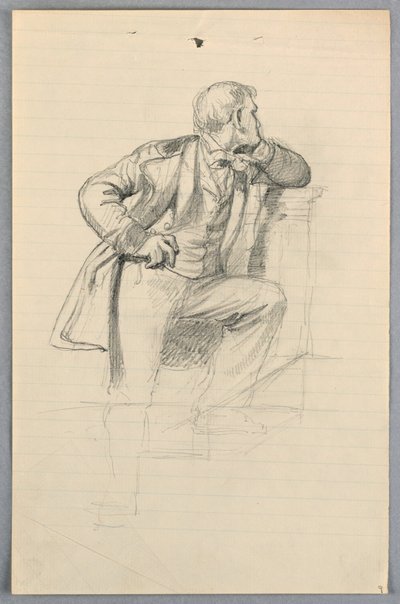 Rajz, tanulmány a "Tudományos csoporthoz", 1858 alkotó: Daniel Huntington