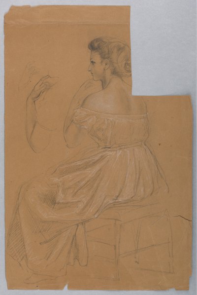 Rajz, Tanulmány a "Tiziano bemutatóhoz", 1872 alkotó: Daniel Huntington