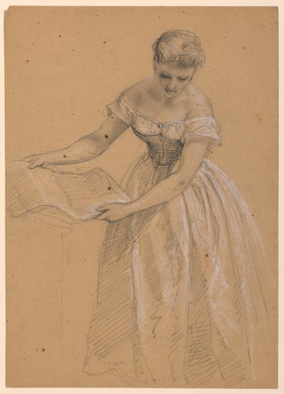 Rajz, Álló nő, 1860 alkotó: Daniel Huntington