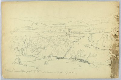 Franconia és Pemigewasset folyó felé nézve a Sanborntól délre fekvő Hilltől - W. Campton alkotó: Daniel Huntington