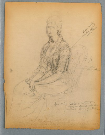 Vázlat Miss Astor portréjához alkotó: Daniel Huntington