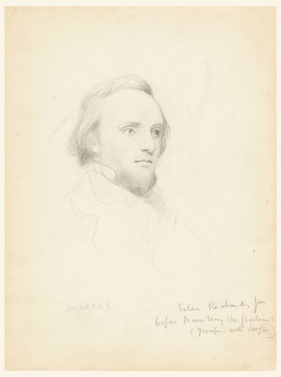 Vázlat Peter Richards fejéről a portréjához alkotó: Daniel Huntington