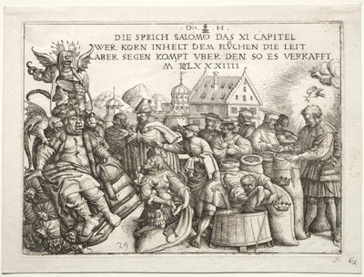 Illusztráció a közmondásokhoz XI (A gabonafelhalmozók) alkotó: Daniel I Hopfer
