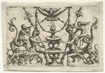 Dísz szirénával és tritonnal alkotó: Daniel I Hopfer