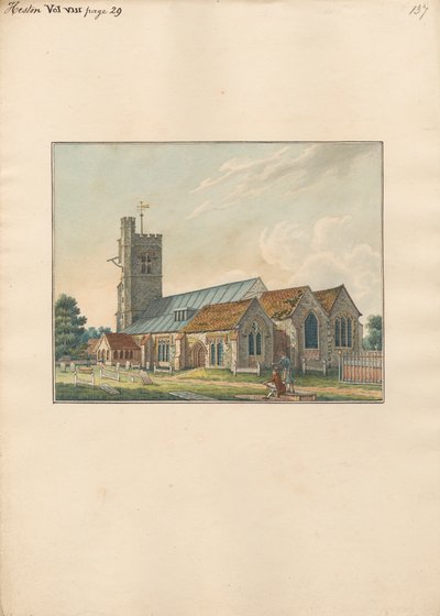 Heston Churchyard a sírkövek felvázoló művészével alkotó: Daniel Lysons
