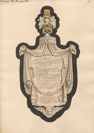 Emlékmű Thomas Fitch, Mrs. Martha Fitch, Mrs. Martha Webb, Mrs. Judith Hawkes és Katherine Webb a Teddington Churchből alkotó: Daniel Lysons