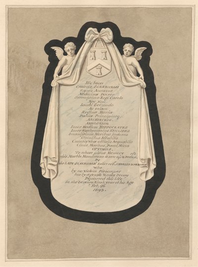 Carous Scarburgh emlékműve a Cranford templomból alkotó: Daniel Lysons