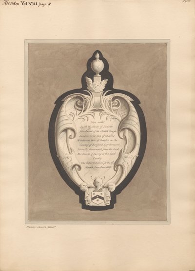 Charles Mordaunt emlékműve a Hendon templomból alkotó: Daniel Lysons