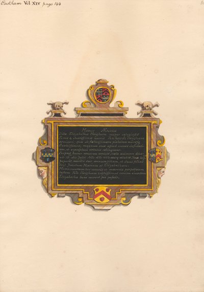 Emlékmű Elizabeth Heighamnek az East Ham templomból alkotó: Daniel Lysons
