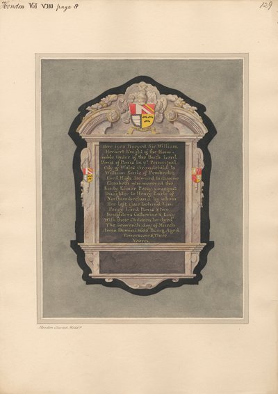 Emlékmű Sir William Herbertnek a Hendon templomból alkotó: Daniel Lysons