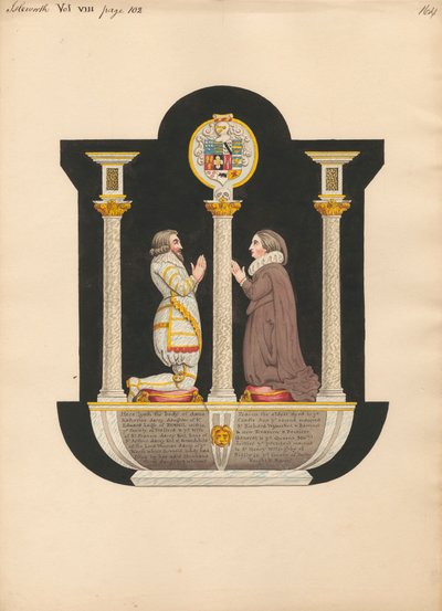 Dame Katherine Darcy sírja az Isleworth-templomból alkotó: Daniel Lysons